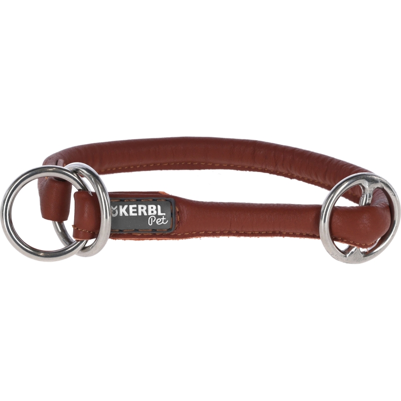 Rundleder-Halsband Roma mit Stopper 55cm, 8mm,cognac - 81094