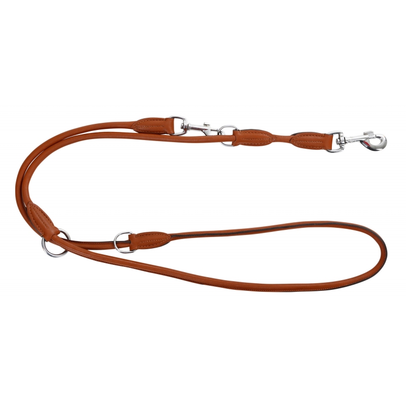 Rundleder-F&uuml;hrleine Roma 200cm, 8mm, cognac - 81098