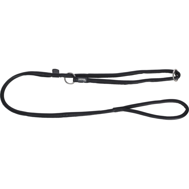 Rundleder-Schlupfleine Roma 170cm, 8mm, schwarz - 81099