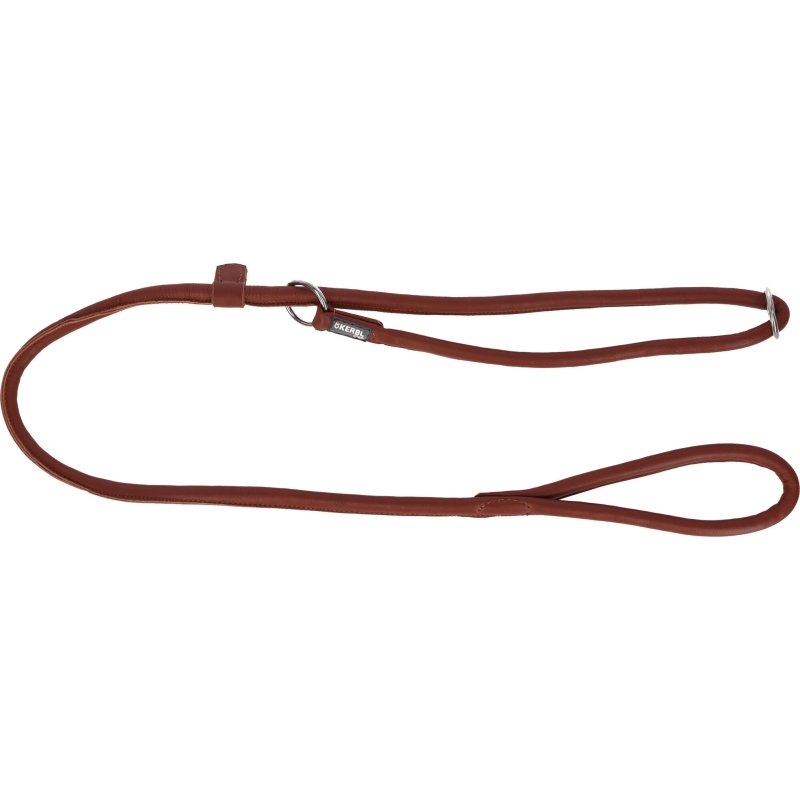 Laisse avec collier int&eacute;gr&eacute;  Roma, cognac, 170cm, 8mm - 81100