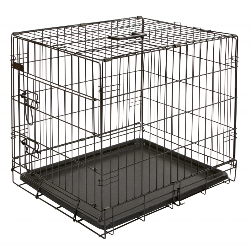 Cage de transport, noire 63x48x57cm, 1 porte - 81364