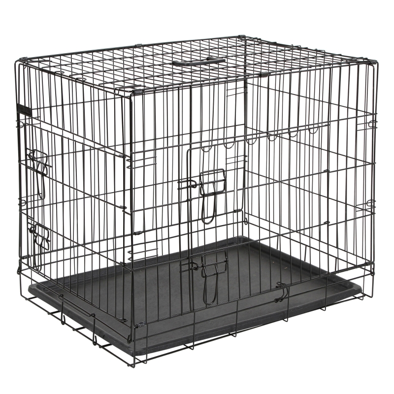 Transportb. m tralies inklapb. zwart, 76x54x64cm, 2 deuren - 81365
