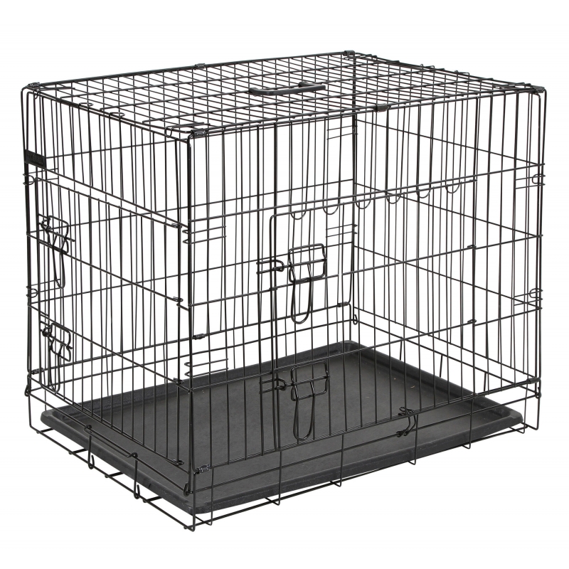 Cage de transport, noire 92x63x74cm, 2 portes - 81366