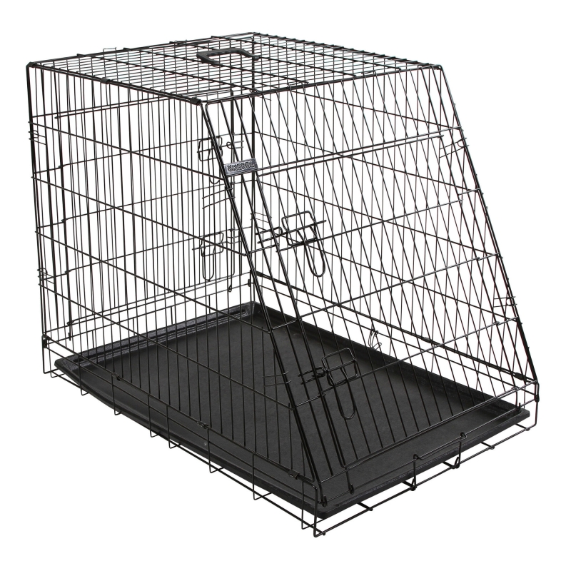 Cage de transport, noire 76x54x64cm, 2 portes - 81367