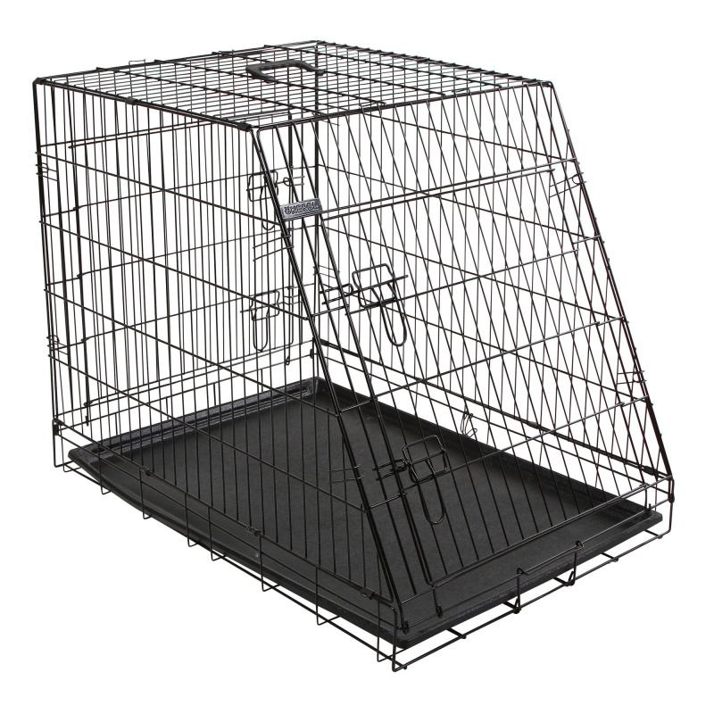 Transportb. m tralies inklapb. zwart, 92x63x74cm, 2 deuren - 81368