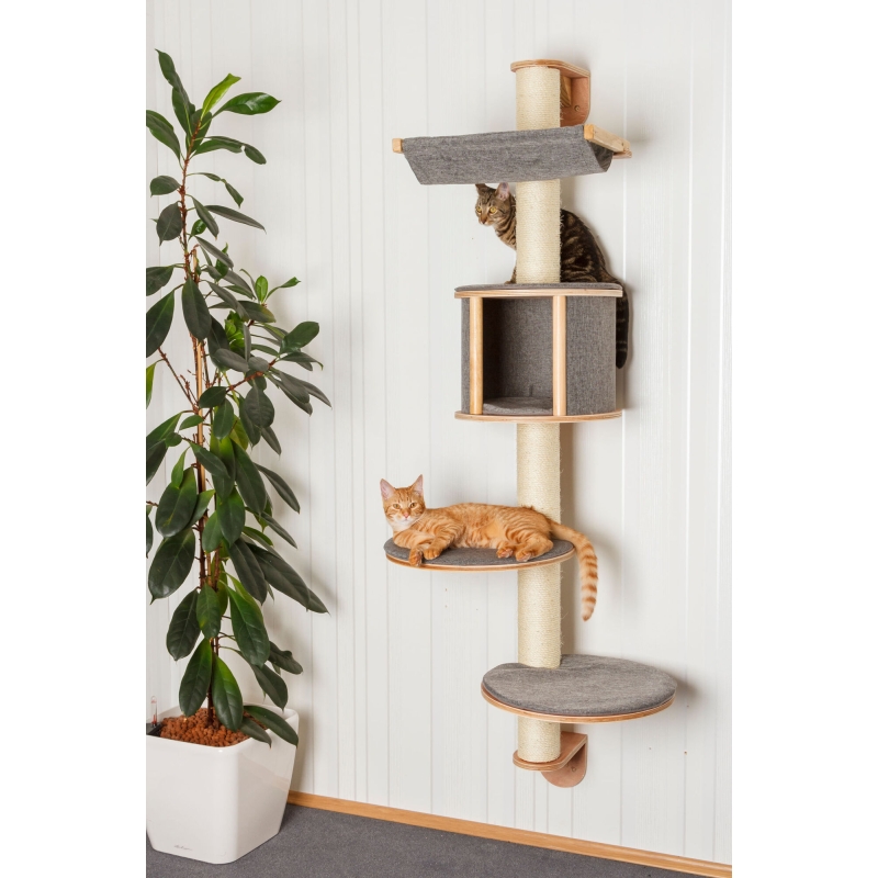 Arbre &agrave; chat mural Dolomit Tofana, 168cm, gris - 81540