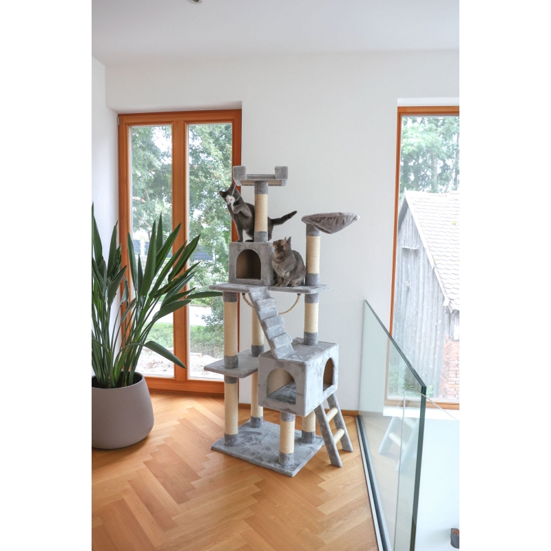 Kratzbaum Square grau, 59x50x178cm - 81566