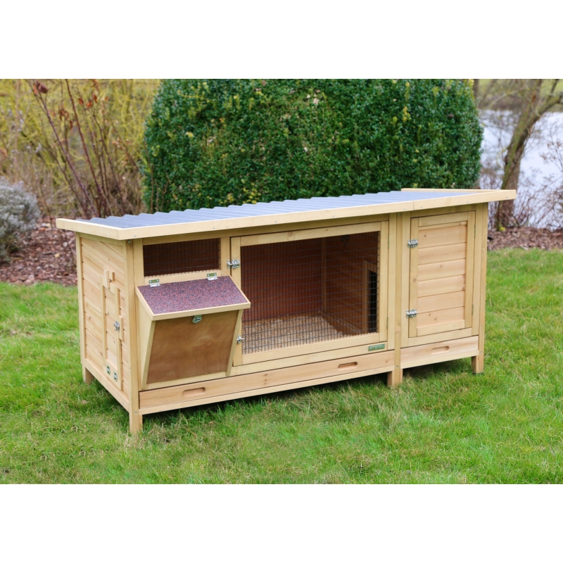 Kaninchenstall XXL Vario mit Heuraufe 155x76x80cm - 81709