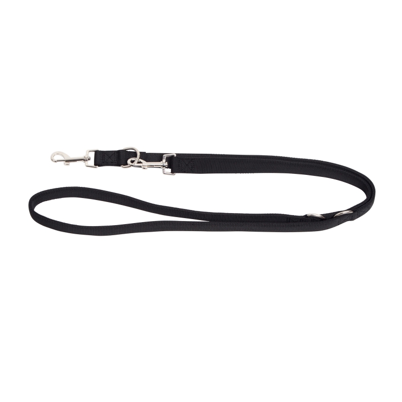 Laisse longue Miami Plus noire, 200cm, 25mm - 82191