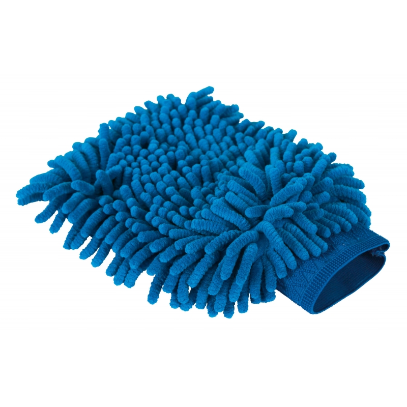 Poetshandschoen microvezel royaal blauw 20x15 cm - 82257