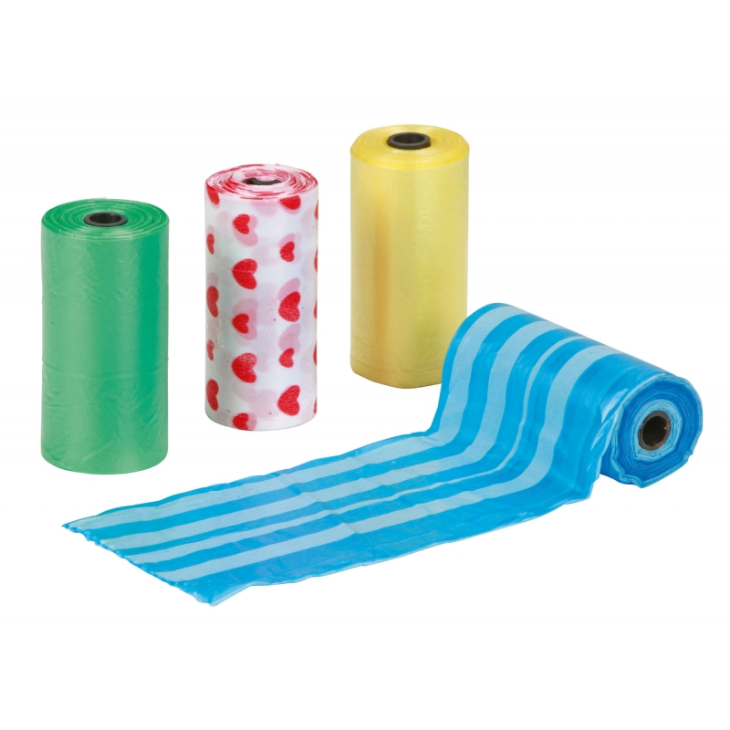 Poepzakjes 4 rollen met elk 20 zakjes, gekleurd - 82267
