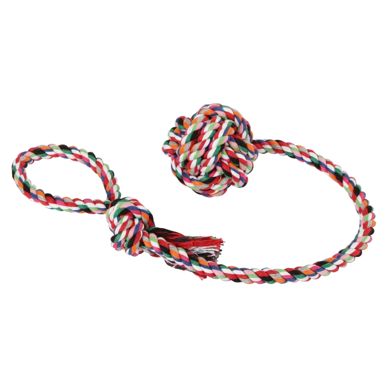 Katoenen bal aan touw, &oslash; 9 cm - 82322