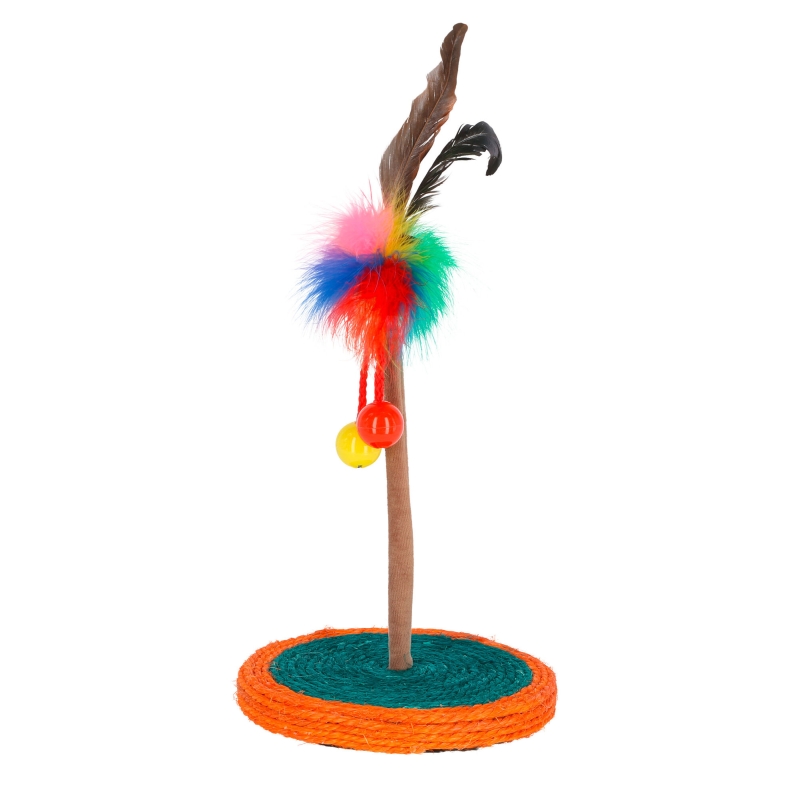 Palm op sisal ondergrond met 2 ballen, 33 cm - 82603