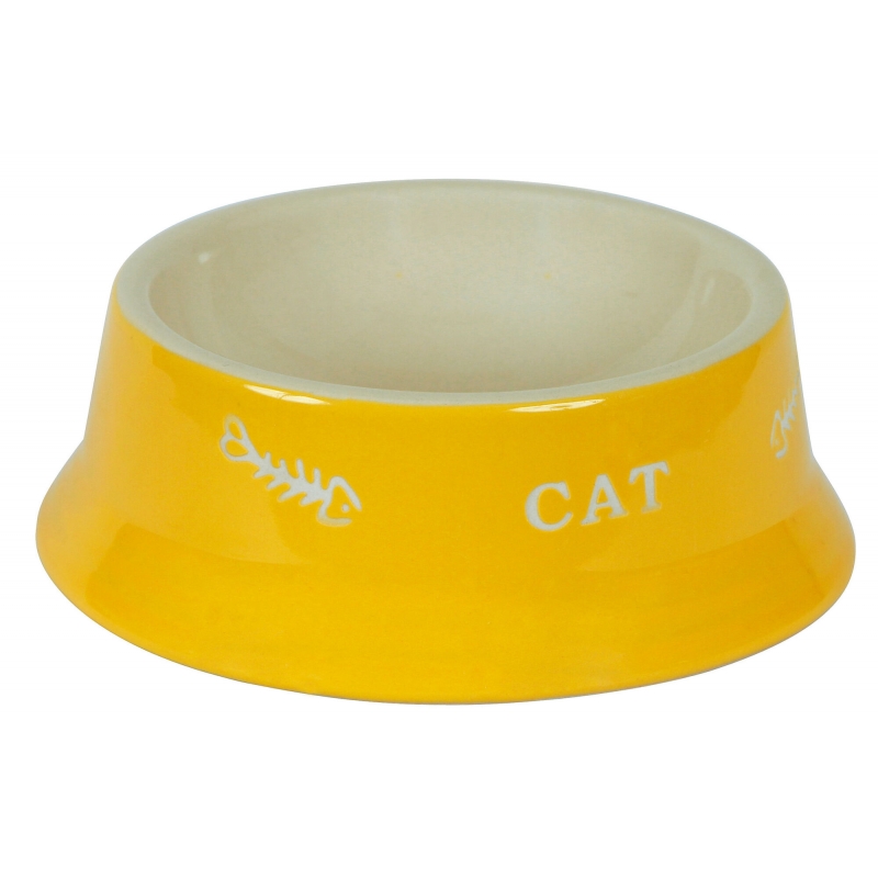 Keramieken bak Cat 200 ml, op kleur gesort. (rood-geel) - 82669