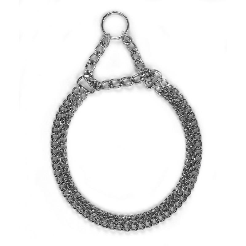 Dubbele halsketting 2,5 mm, 40 - 50 cm, verchroomd - 83364