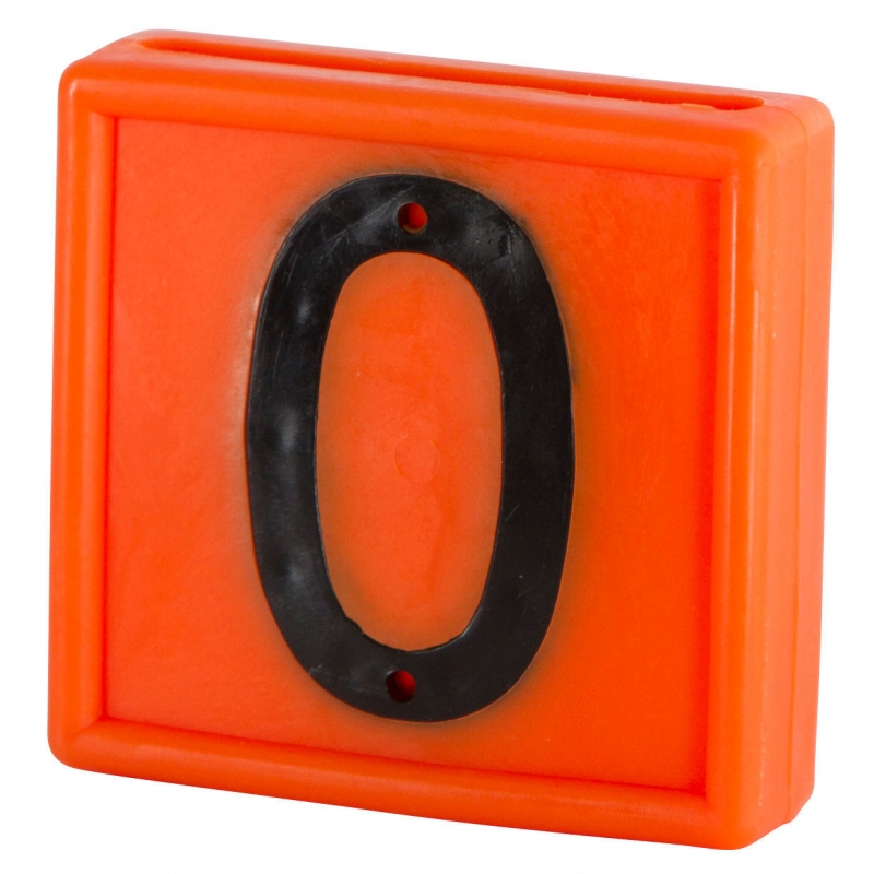 Nummerblok, 1-cijf., oranje om in te schuiven (cijfer 0) - 208460
