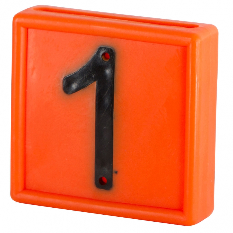 Nummerblok, 1-cijf., oranje om in te schuiven (cijfer 1) - 208461
