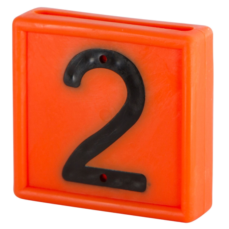 Nummerblok, 1-cijf., oranje om in te schuiven (cijfer 2) - 208462