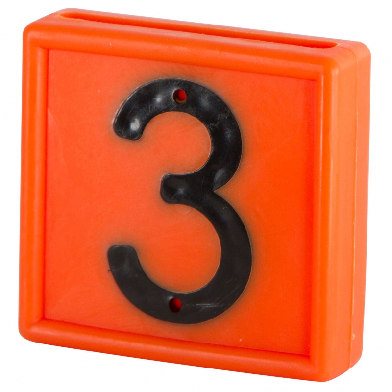 Nummerblok, 1-cijf., oranje om in te schuiven (cijfer 3) - 208463