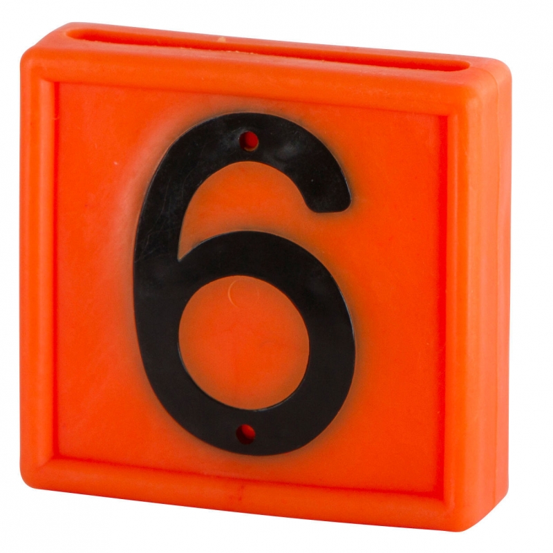 Nummerblok, 1-cijf., oranje om in te schuiven (cijfer 6/9) - 208466