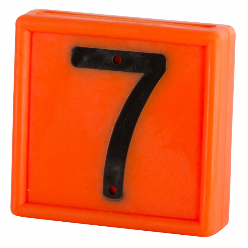 Nummerblok, 1-cijf., oranje om in te schuiven (cijfer 7) - 208467