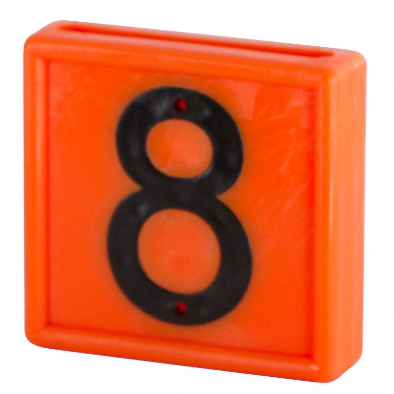 Plaquette numérotée orange 8 - 208468