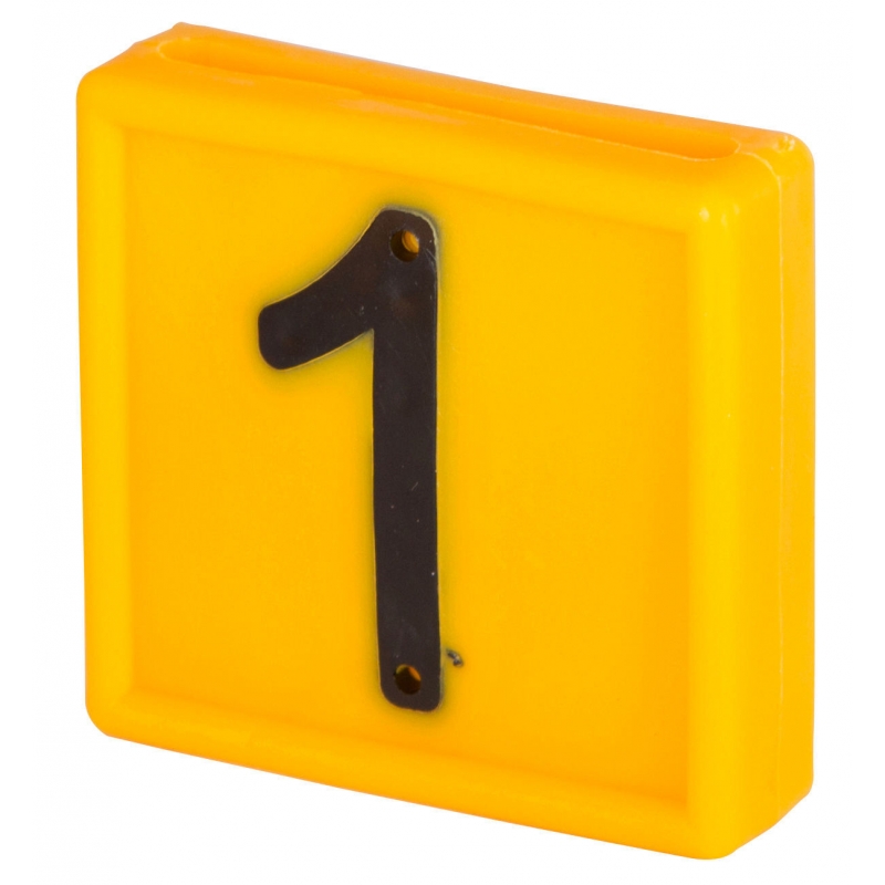 Nummerblok, 1-cijferig, geel om in te schuiven (cijfer 1) - 208481