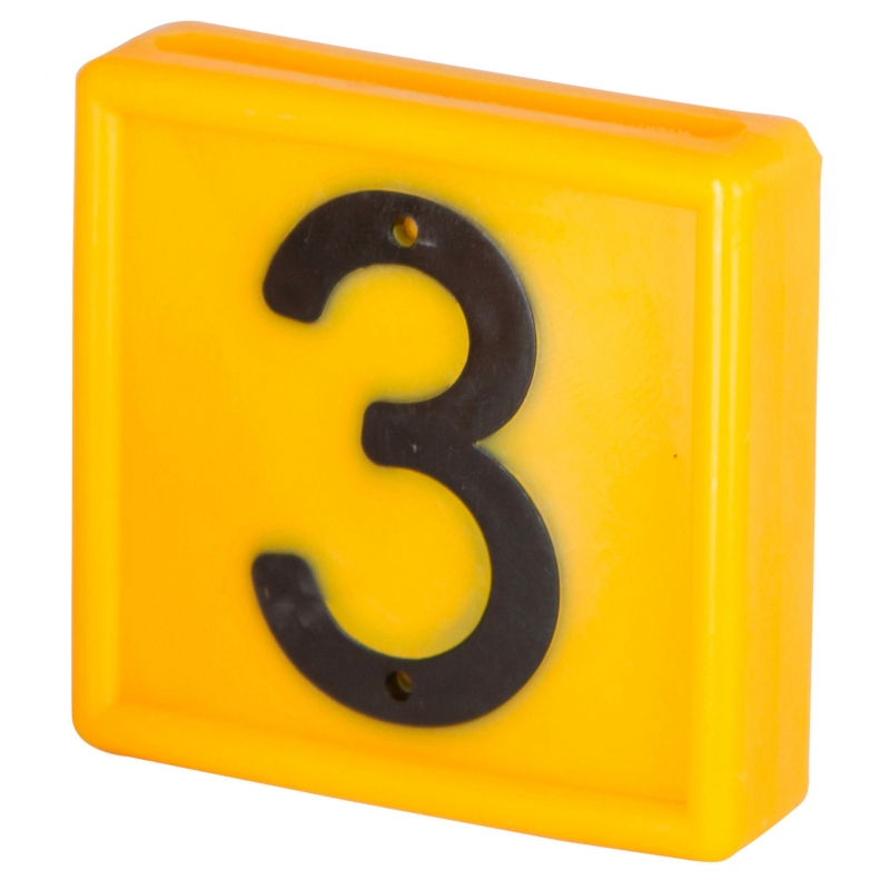 Nummerblok, 1-cijferig, geel om in te schuiven (9=6) - 208483