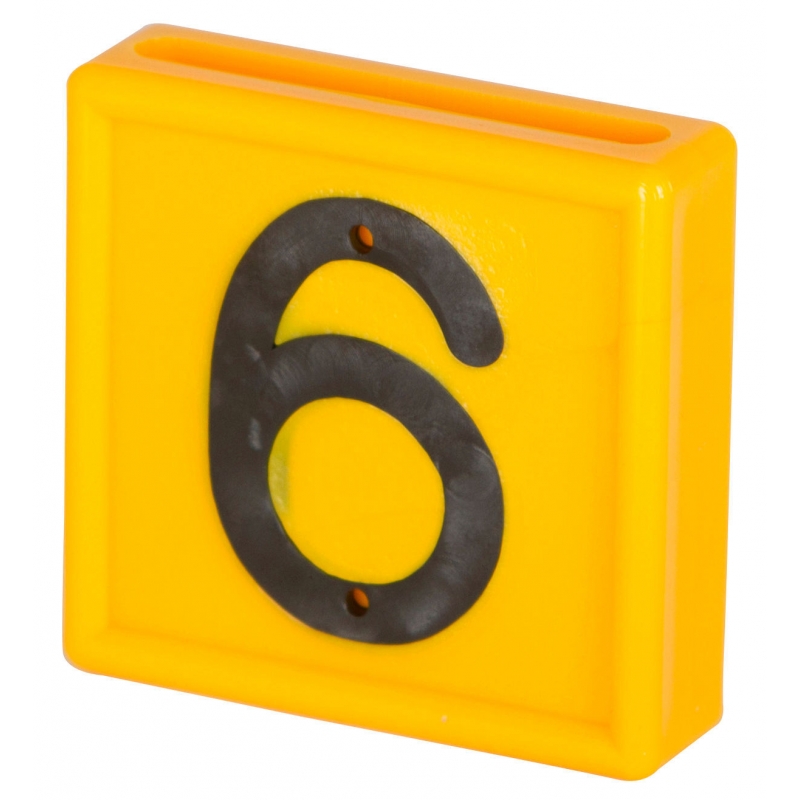 Nummerblok, 1-cijferig, geel om in te schuiven (cijfer 6/9) - 208486