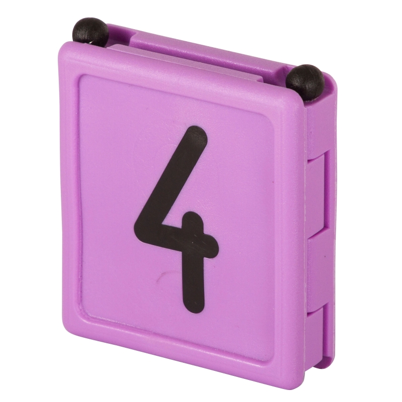 Halsbandnummer Duo, 1-cijferig inklapbaar, 6 stuks in een pak - 209424