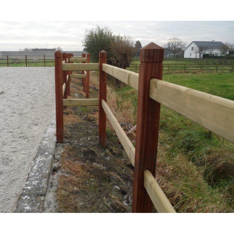 Kensington 2 T-paal in hout Agrodieren - KEN2-T220-2SL-TRO-115X115