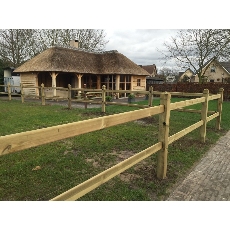 Kensington 3 weidepaal in hout Agrodieren - KEN3-P220-2SL-RNG-120X120