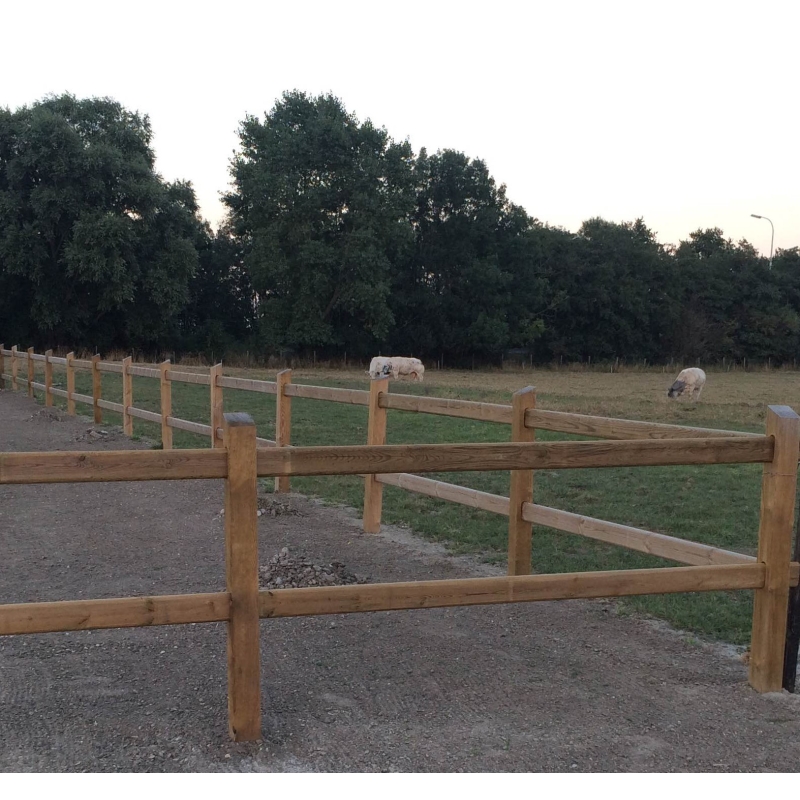Westminster Hoek paal in hout Agrodieren - WEST-H220-RNG-2SL-110X110