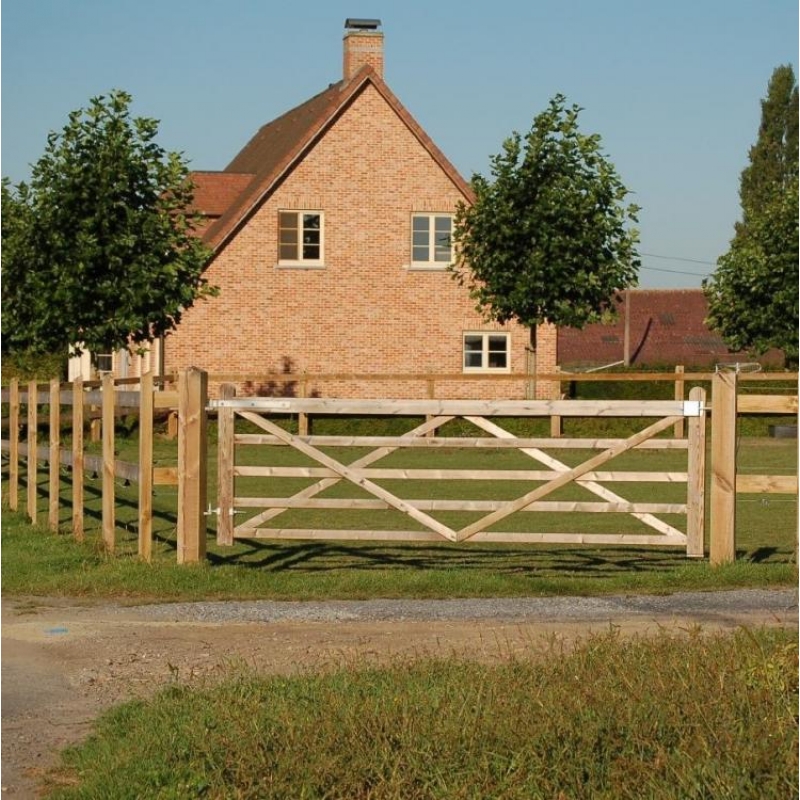 Weidepoort Weidehekken in hout - model New Paddock - NEWPAD-EIK-360X120