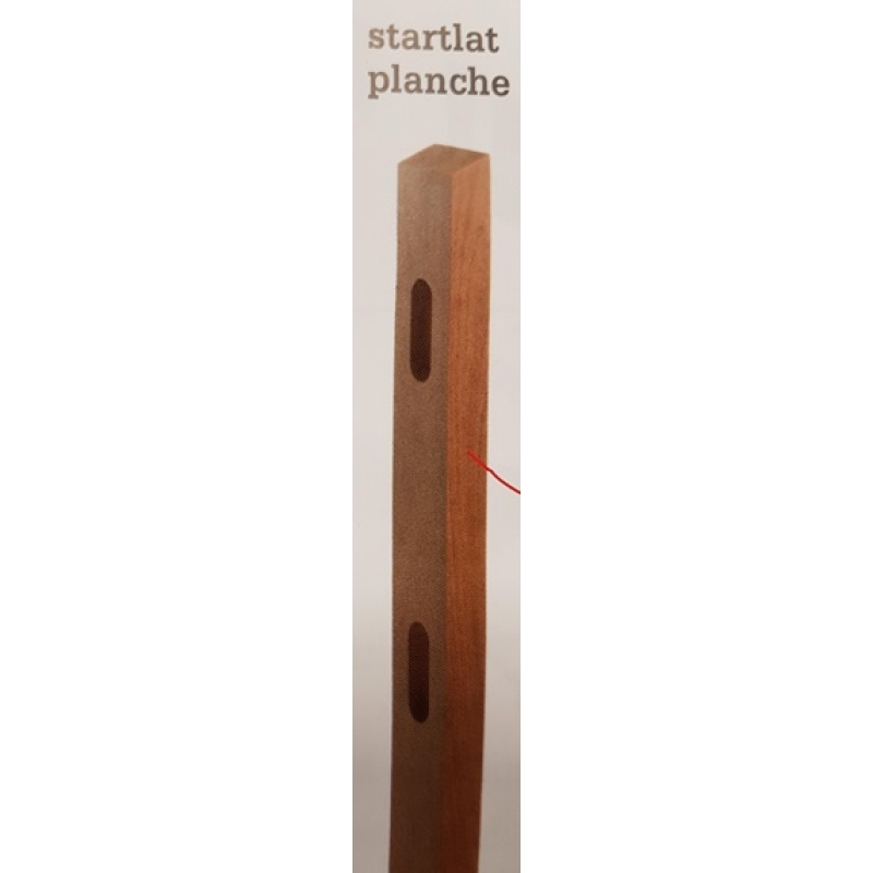 Poortpaal weidepaal startlat in hout in Tropisch hardhout 2 sleuven 1,30m - 45x120mm - STARTL-T-2SL-130-45X120