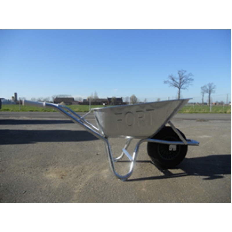Kruiwagen warm verzinkt 85liter zware bouw ronde neus met stalen velg en luchtbandwiel 2ply - KRUIW-68233