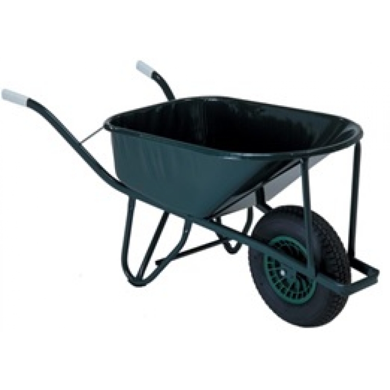 kruiwagen gelakt 85liter bouw krachtpatser ronde neus  met stalen velg en luchtbandwiel met binnenband 4ply ovale buis - KRUIW-66045