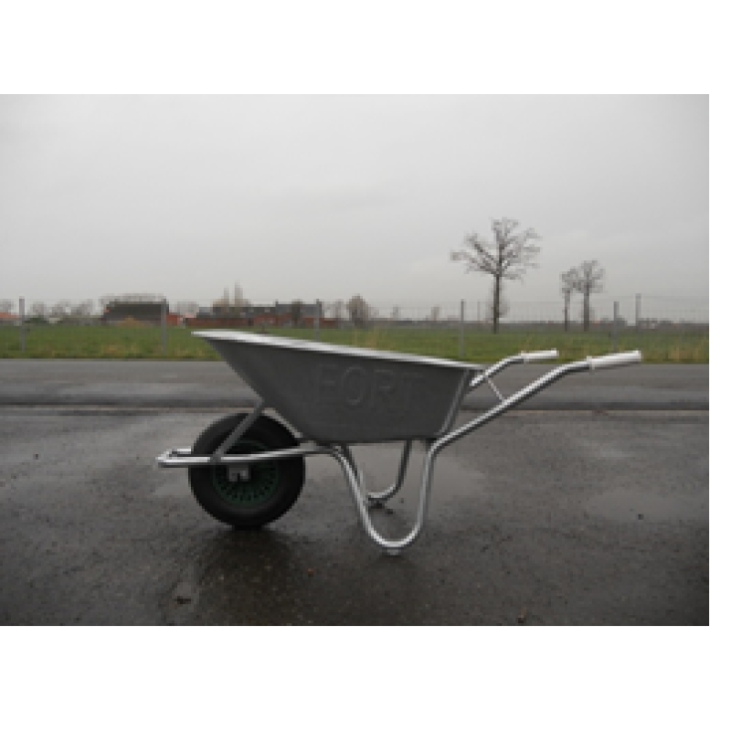 Kruiwagen gelakt 90liter warm verzinkt zware bouw rechte neus met stalen velg en luchtbandwiel 2ply - KRUIW-58204
