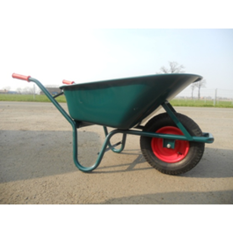 Kruiwagen gelakt 85liter zware bouw ronde neus extra versterkt met stalen velg en luchtbandwiel 2ply - KRUIW-68223