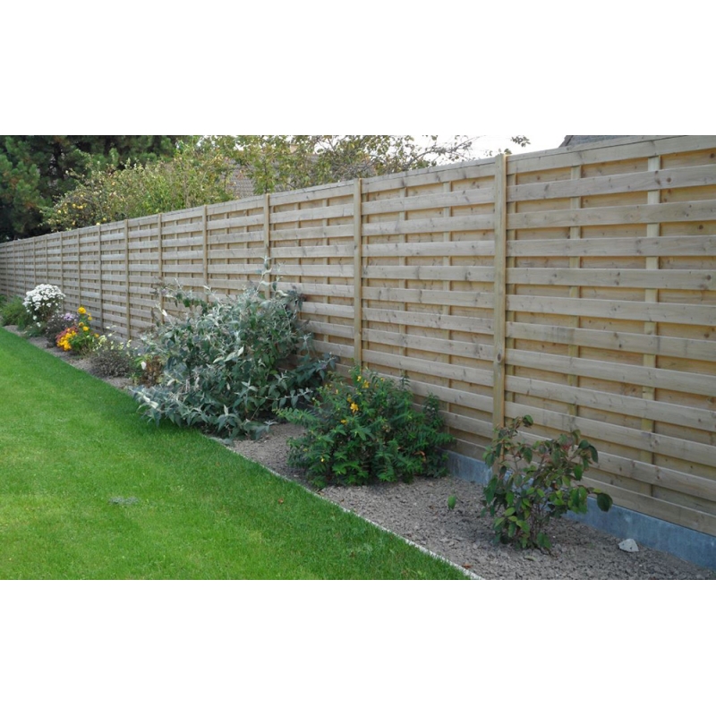 Tuinscherm in hout - Economyscherm TYPE EXTRA ZWAAR met afdeklat - B 180 x H 180 - Latten 15 x 95 mm AGRODIEREN - HSCH-TZ-180X180
