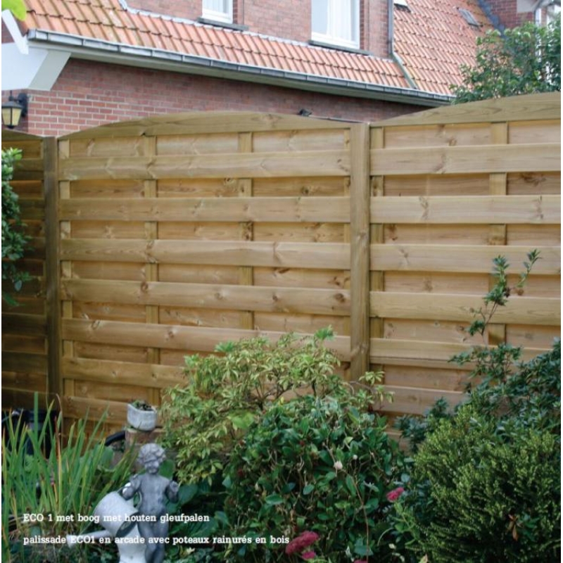Tuinscherm in hout model Economy type 1 met boog Agrodieren - HSCH-ECO-T1-BOOG