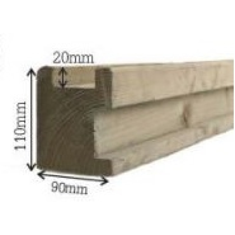 Gleufpaal in hout voor tuinscherm H270 geimpregneerde den naaldhout Agrodieren - HSCH-P-HK-270