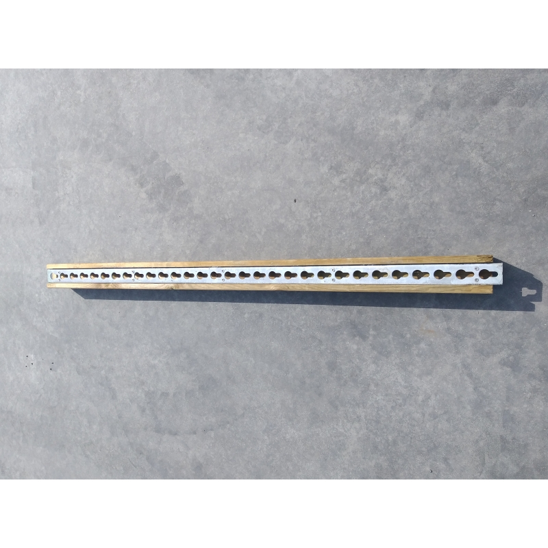 Springstaander in hout met gegalvaniseerd sleutelgatprofiel in, 150cm - SPRINGSTAANDERHOUT-150CM