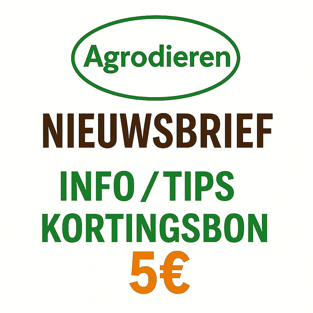 Agrodieren, schrijf je in voor onze Nieuwsbrief en ontvang exclusieve kortingen, weetjes en tips, alsook info over promo's en nieuwigheden.